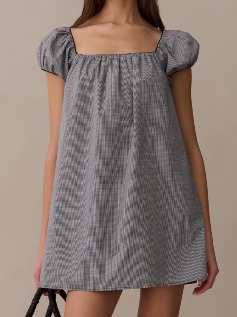 Kourt Nya Cotton Dress in Black Gingham